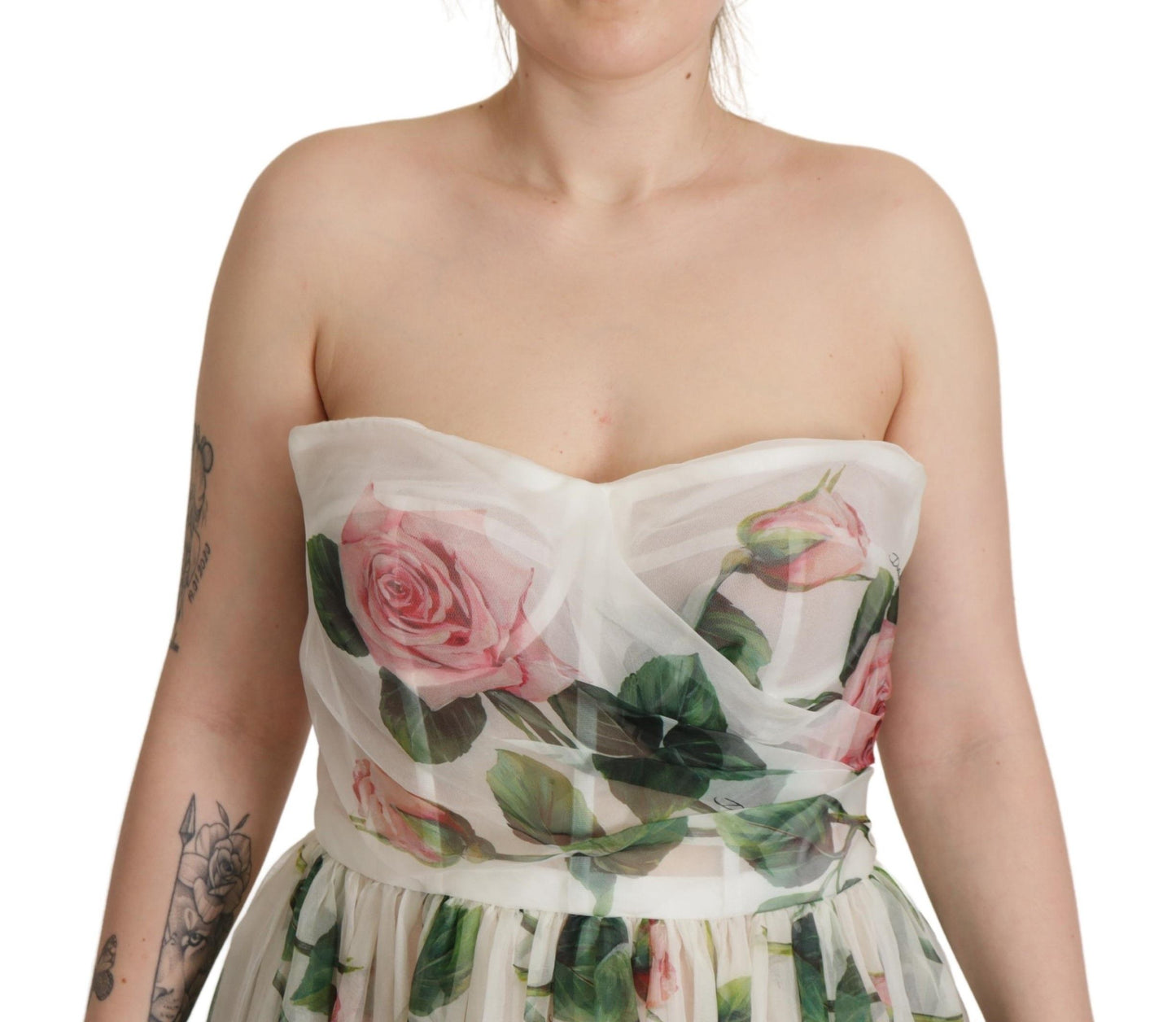 Dolce & Gabbana Romantic Floral Silk Midi Dress