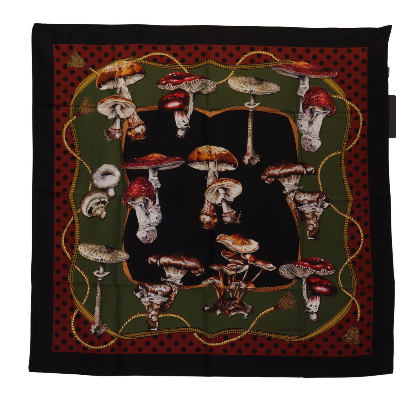 Dolce & Gabbana Elegant Mushroom Print Silk Scarf