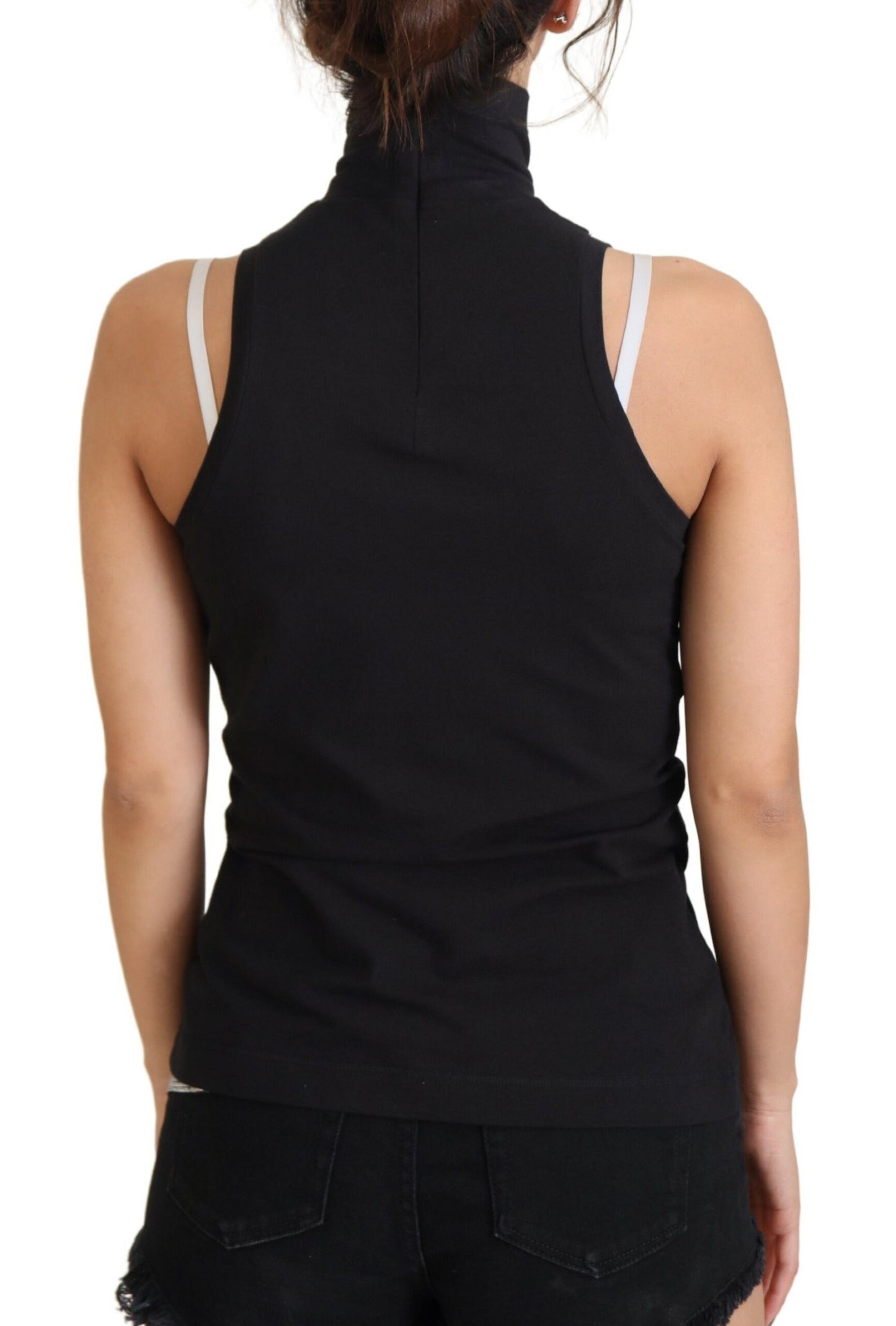 Dolce & Gabbana Sleek Black Sleeveless Cotton Tank