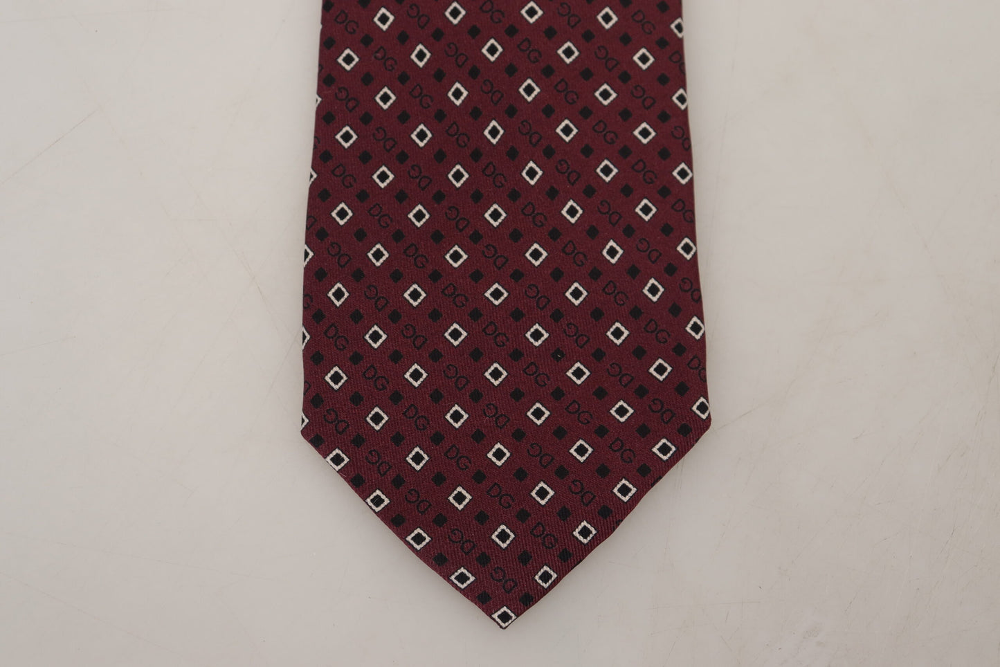 Dolce & Gabbana Elegant Maroon Silk Patterned Men's Tie