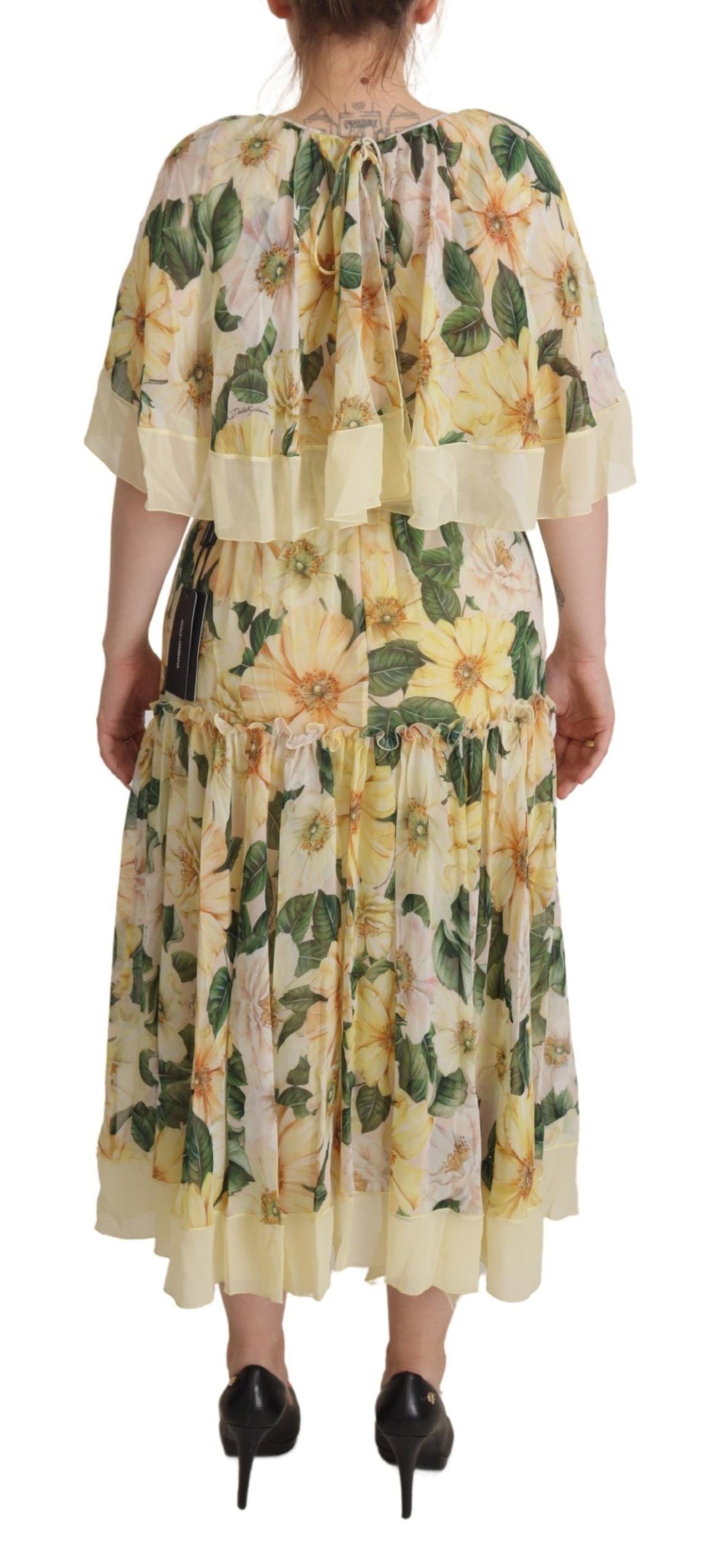 Dolce & Gabbana Elegant Floral Silk Maxi Dress