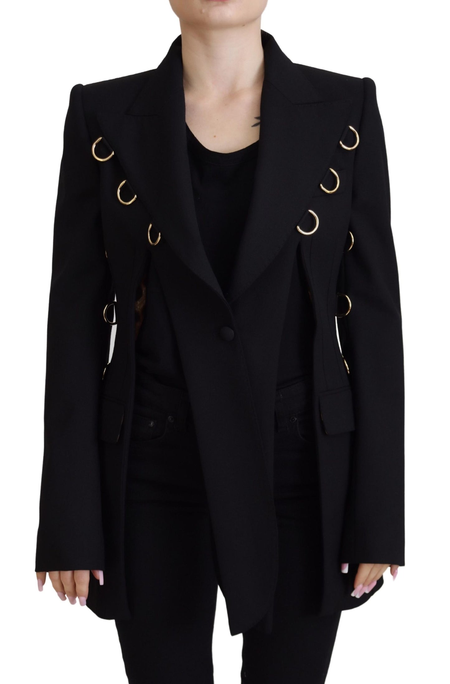 Dolce & Gabbana Black Long Sleeves Single Breasted Jacket