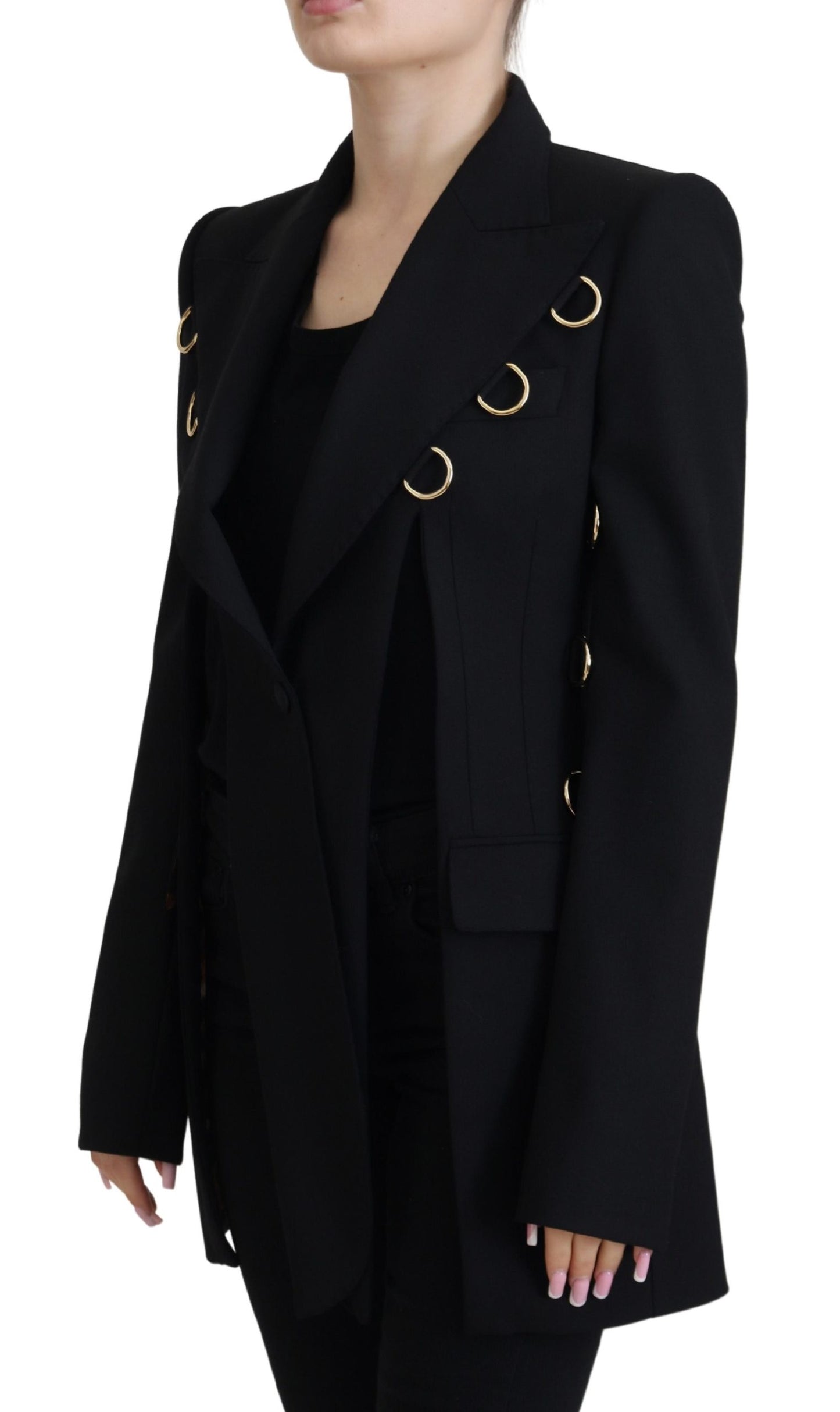 Dolce & Gabbana Black Long Sleeves Single Breasted Jacket