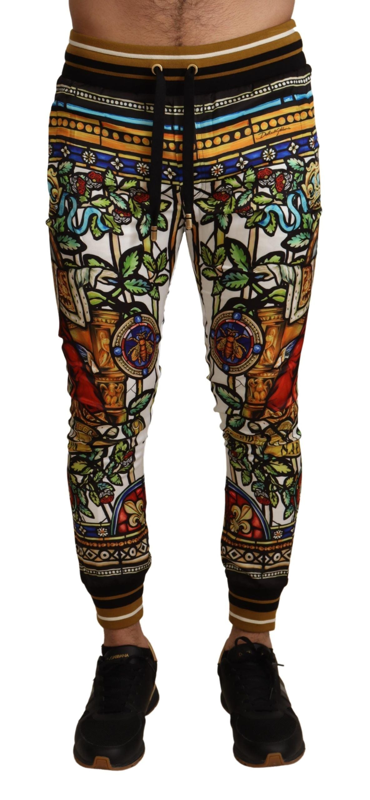 Dolce & Gabbana Elegant Multicolor Napoleone Print Sweatpants