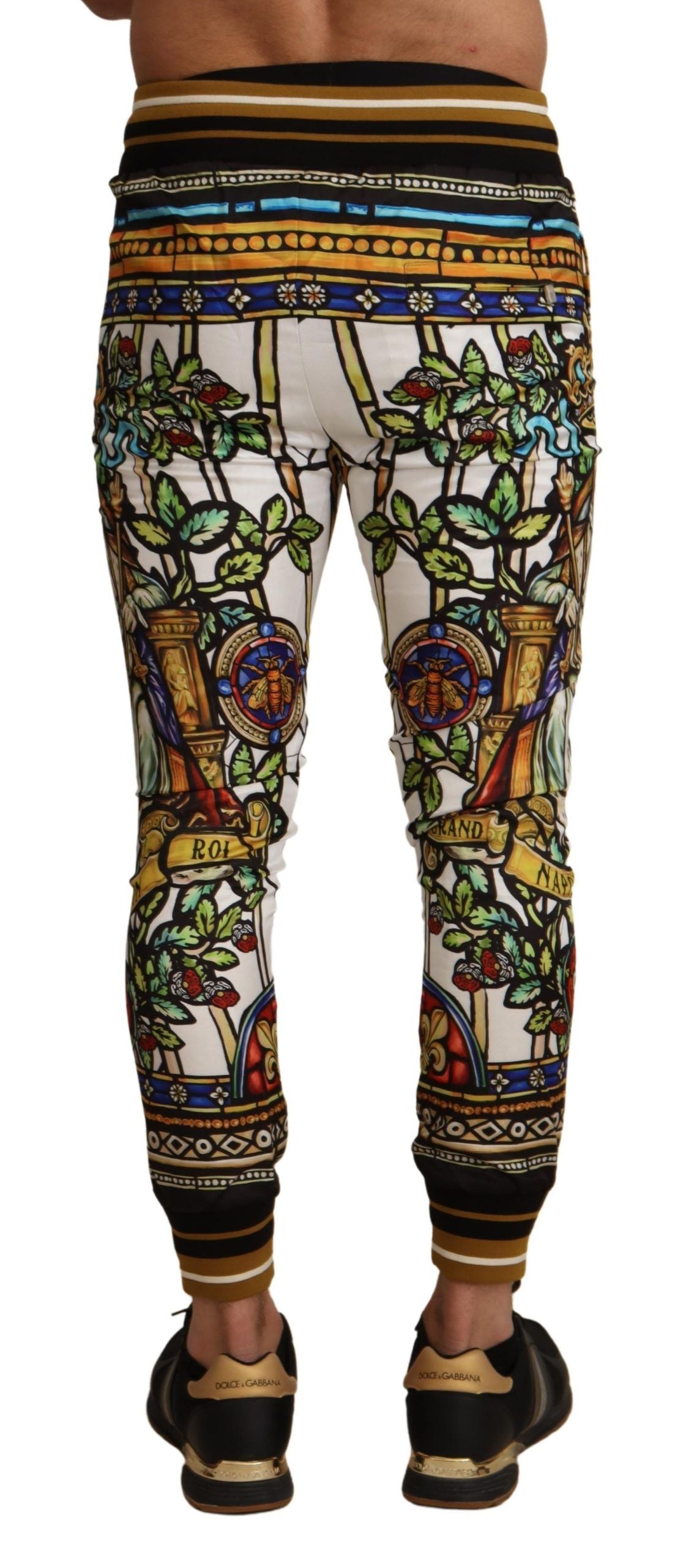 Dolce & Gabbana Elegant Multicolor Napoleone Print Sweatpants