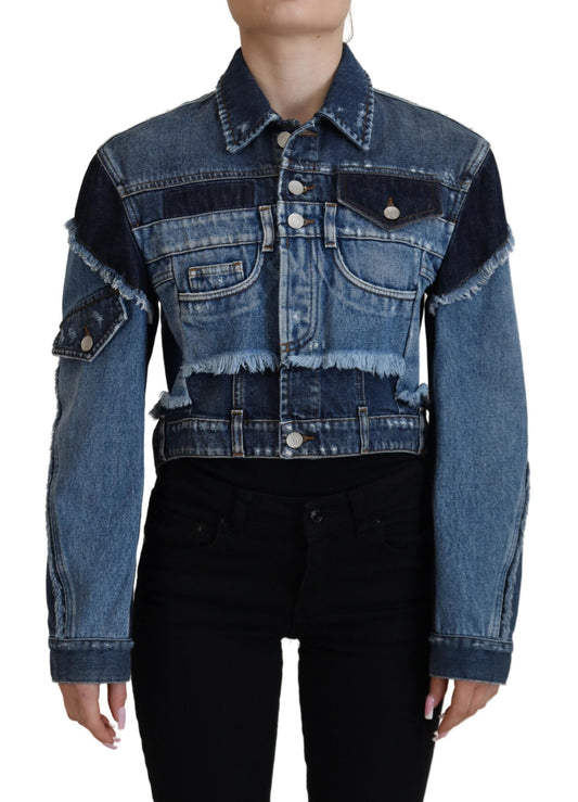 Dolce & Gabbana Chic Blue Wash Short Blouson Jacket