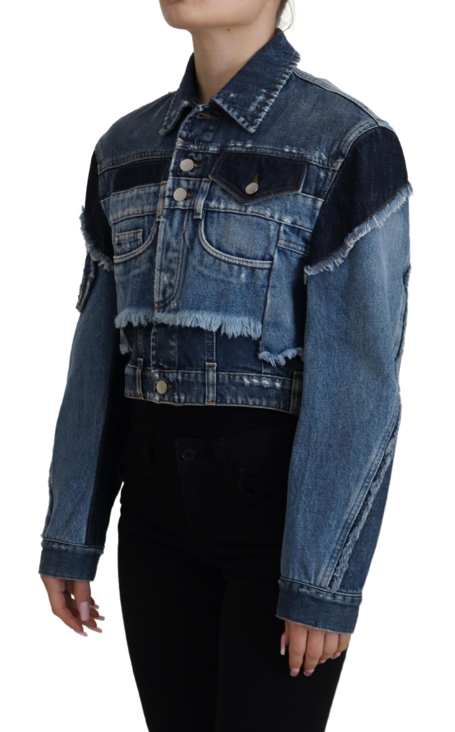 Dolce & Gabbana Chic Blue Wash Short Blouson Jacket