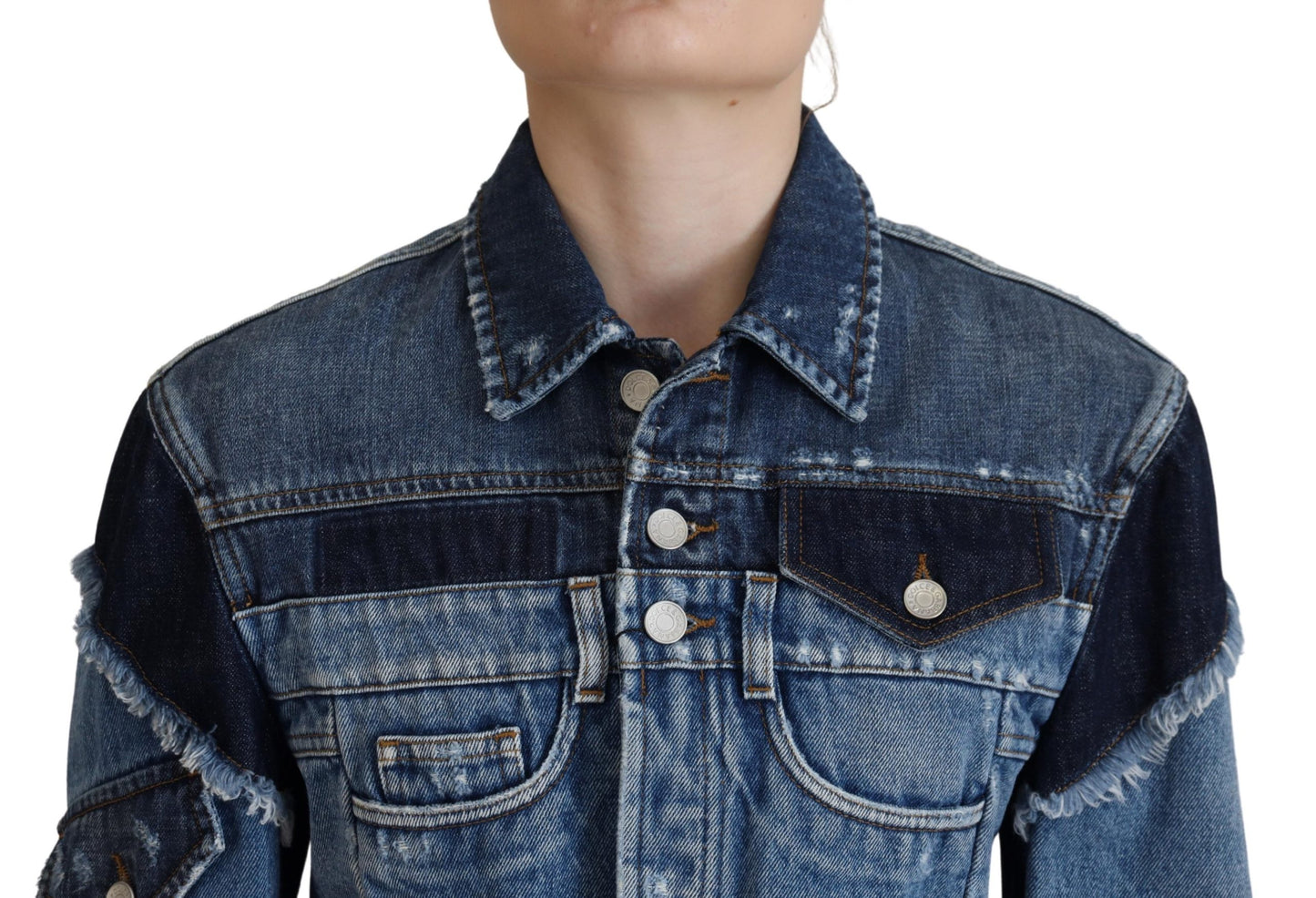 Dolce & Gabbana Chic Blue Wash Short Blouson Jacket