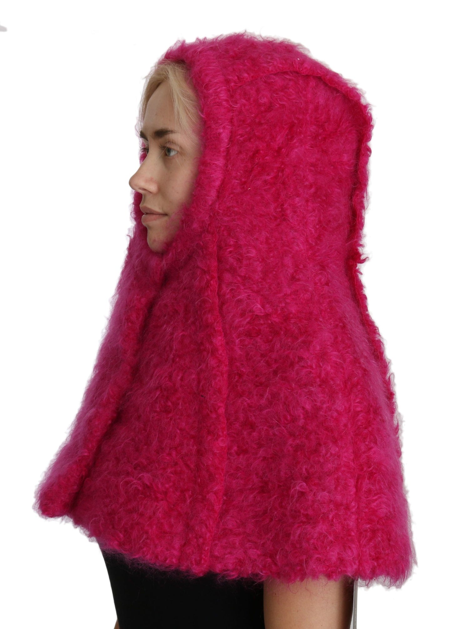 Dolce & Gabbana Elegant Pink Mohair Hooded Scarf