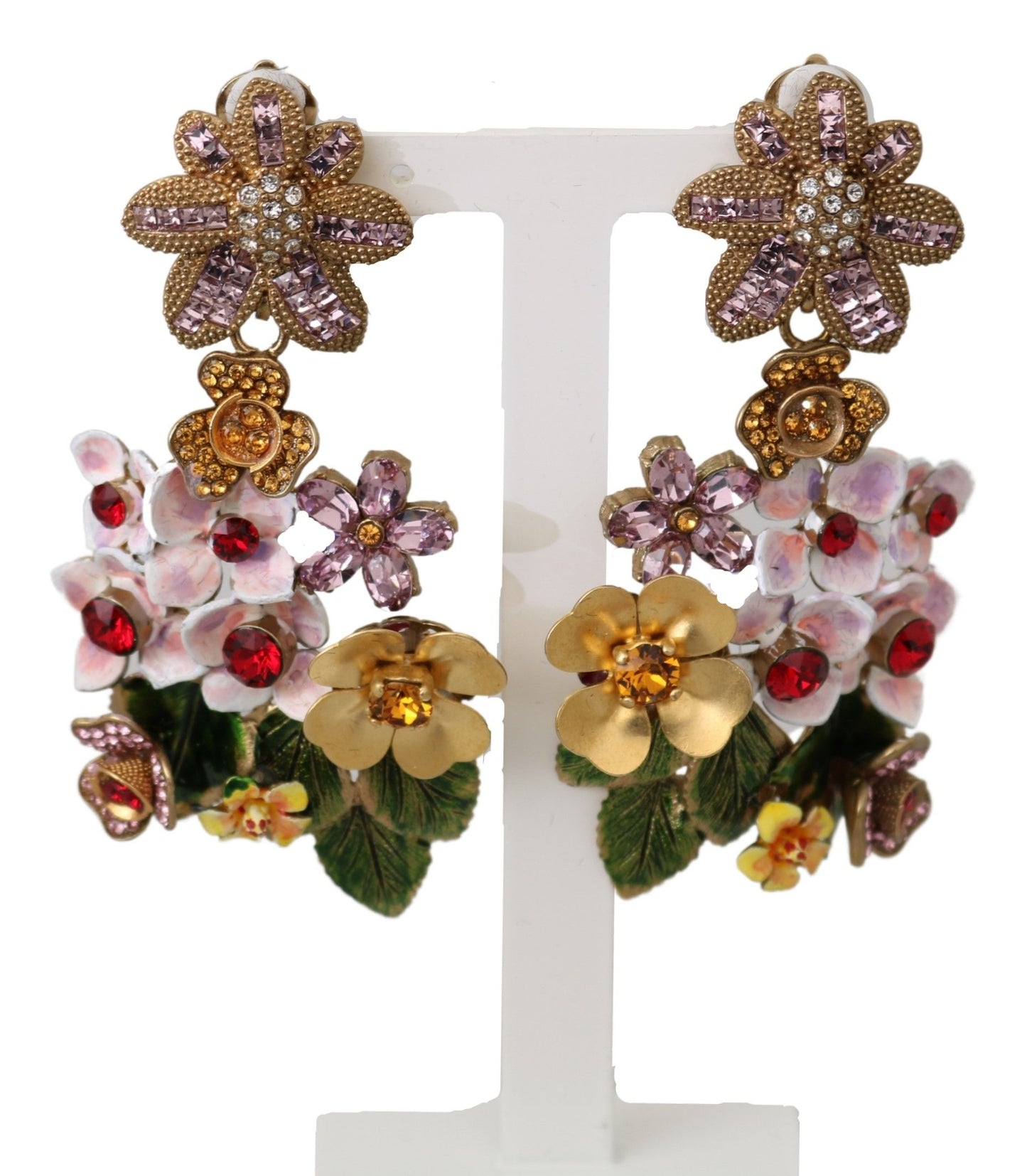 Dolce & Gabbana Elegant Fiori Bouquet Clip-On Earrings