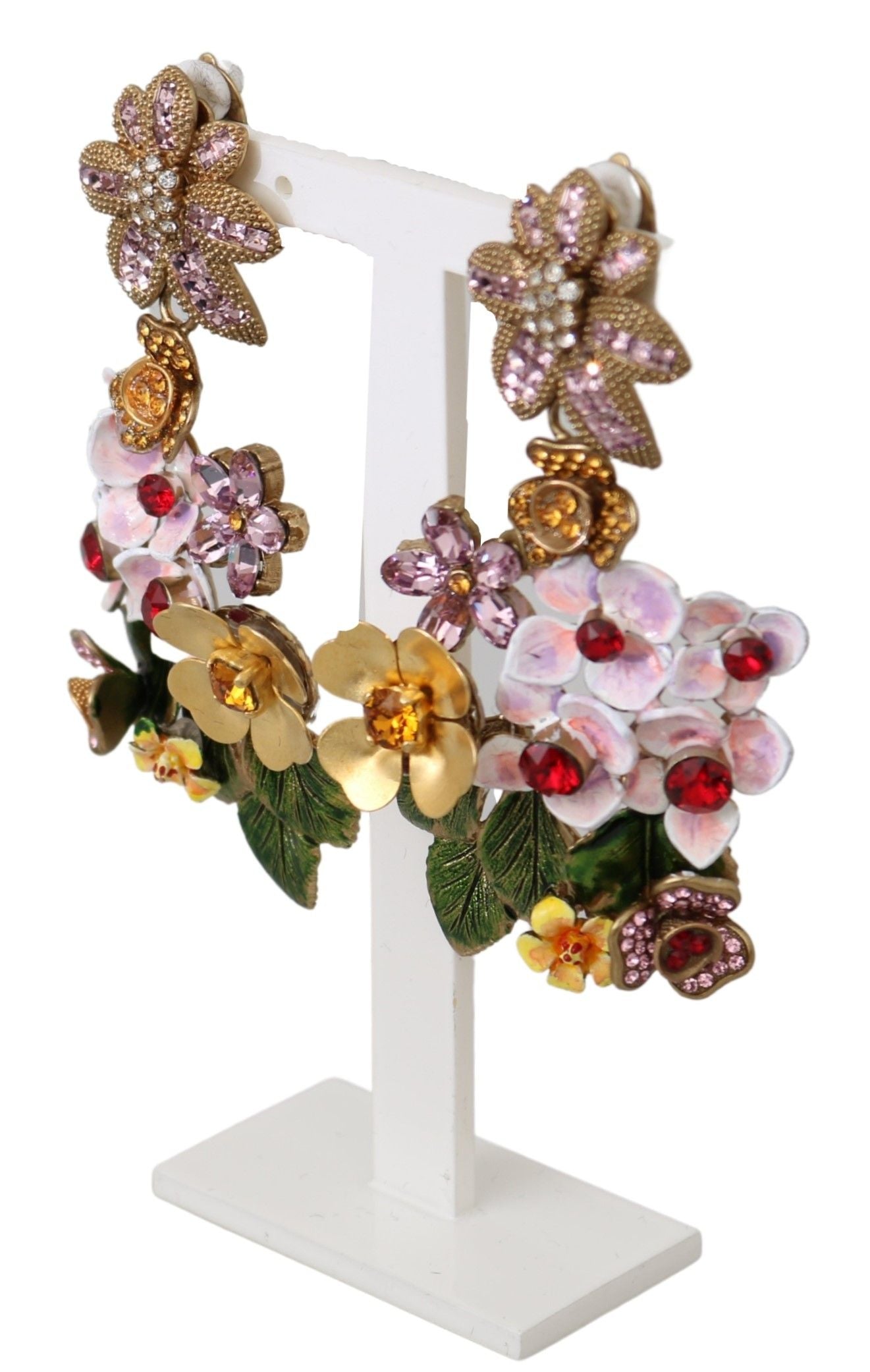 Dolce & Gabbana Elegant Fiori Bouquet Clip-On Earrings