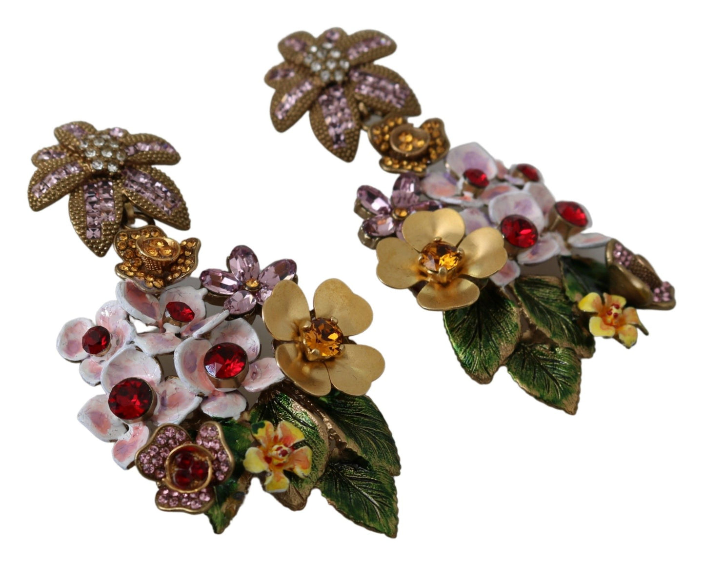 Dolce & Gabbana Elegant Fiori Bouquet Clip-On Earrings