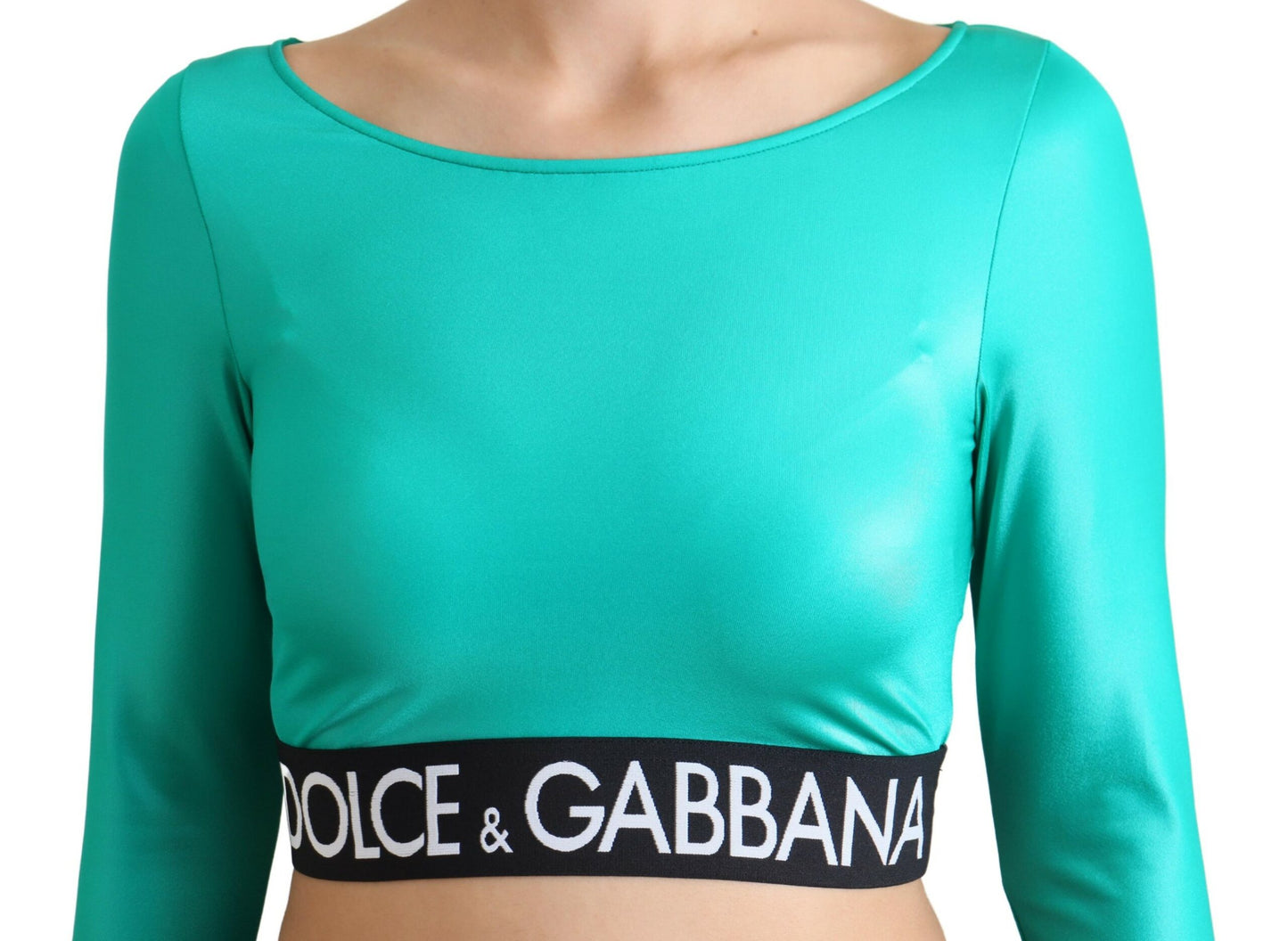 Dolce & Gabbana Emerald Elegance Casual Crop Top