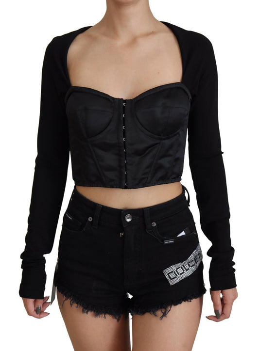 Dolce & Gabbana Elegant Black Long-Sleeved Bodice Top