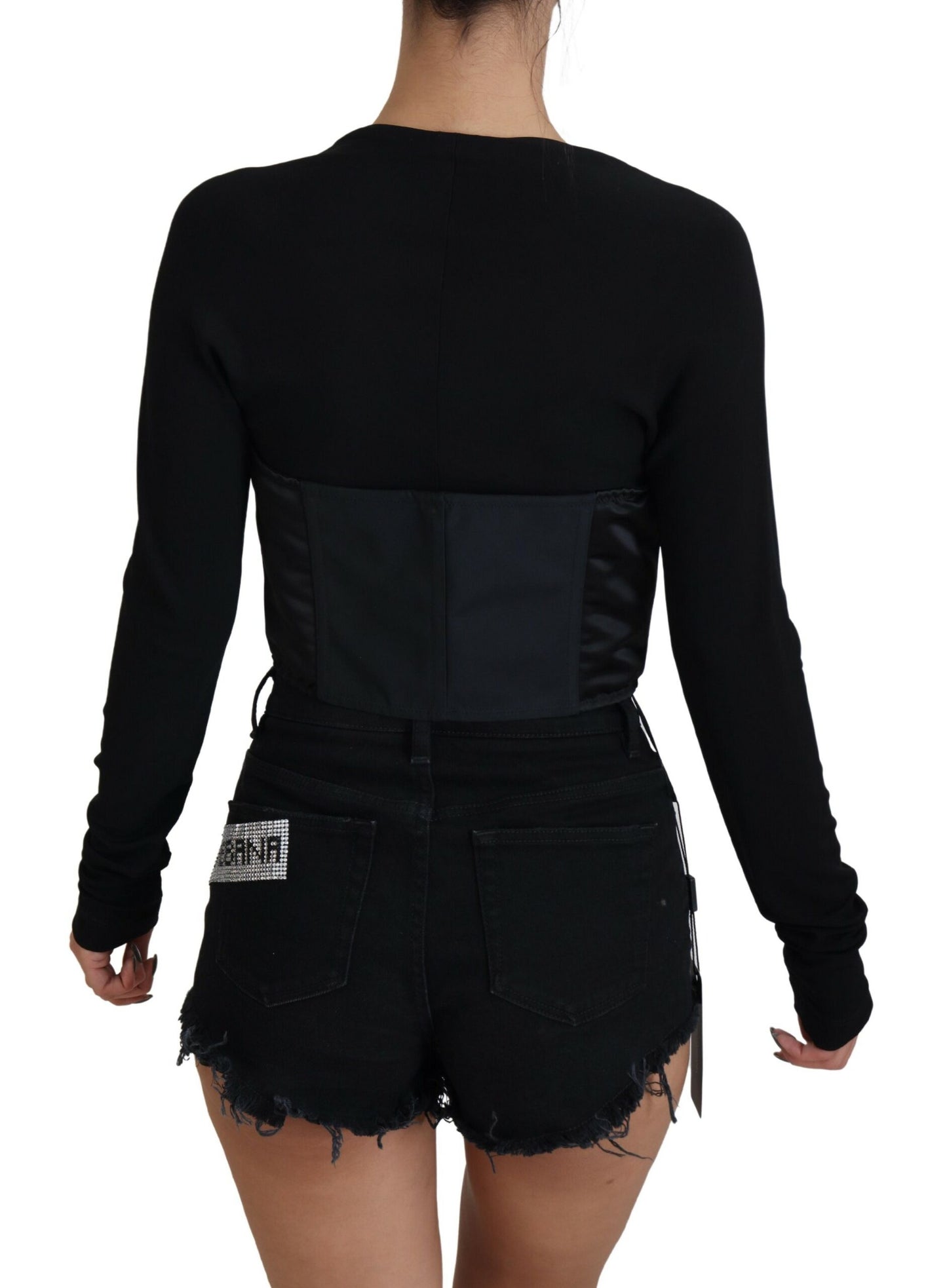 Dolce & Gabbana Elegant Black Long-Sleeved Bodice Top