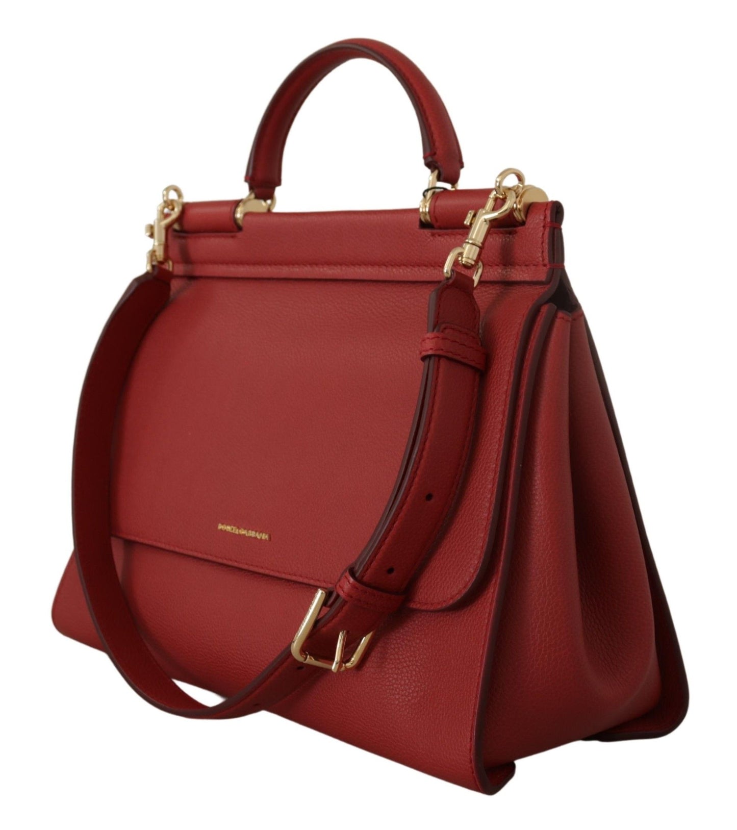 Dolce & Gabbana Chic Red Leather Sicily Shoulder Bag