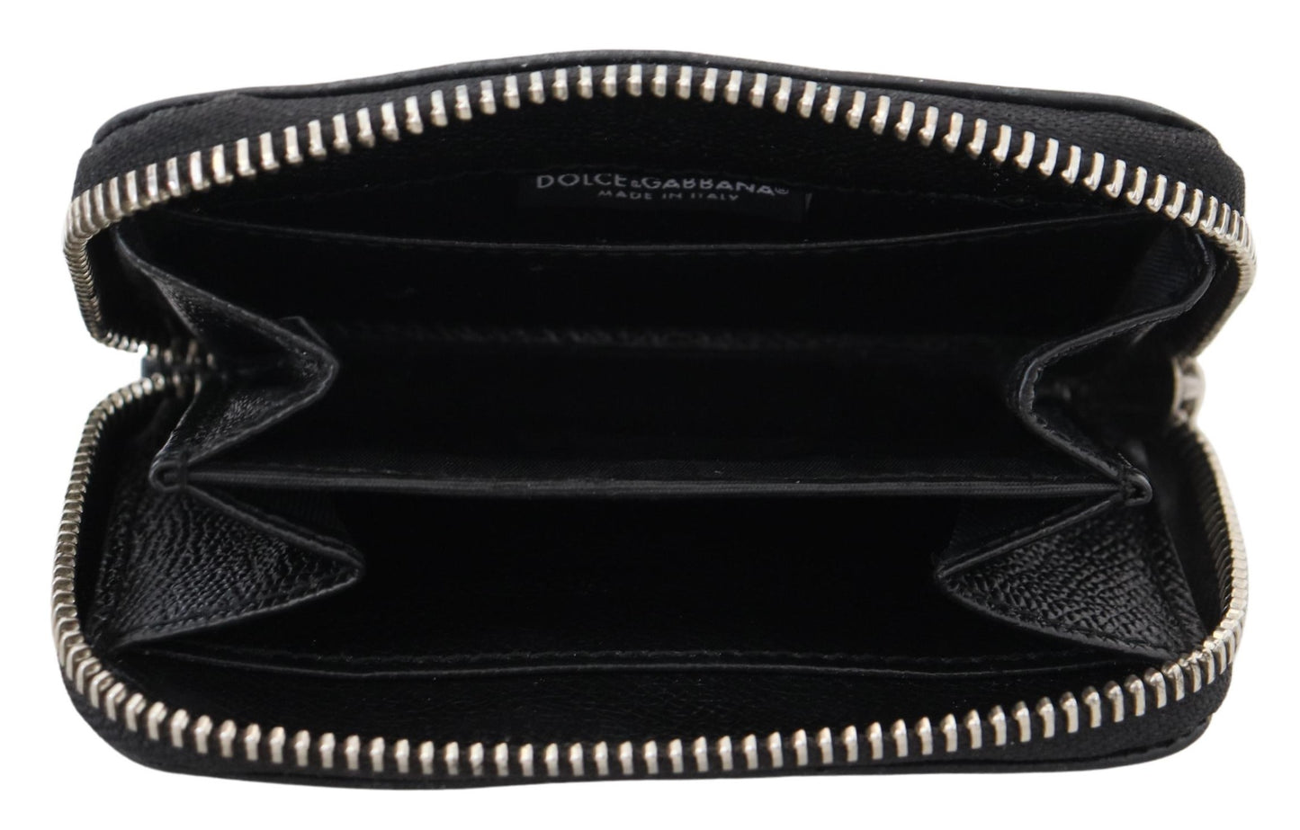 Dolce & Gabbana Elegant Leather Continental Wallet - Black with Silver Details