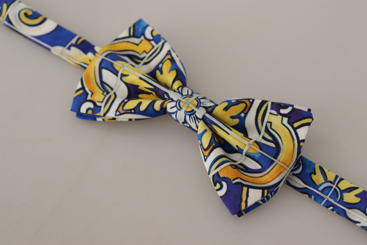 Dolce & Gabbana Multicolor Majolica Print Adjustable Papillon Bow Tie