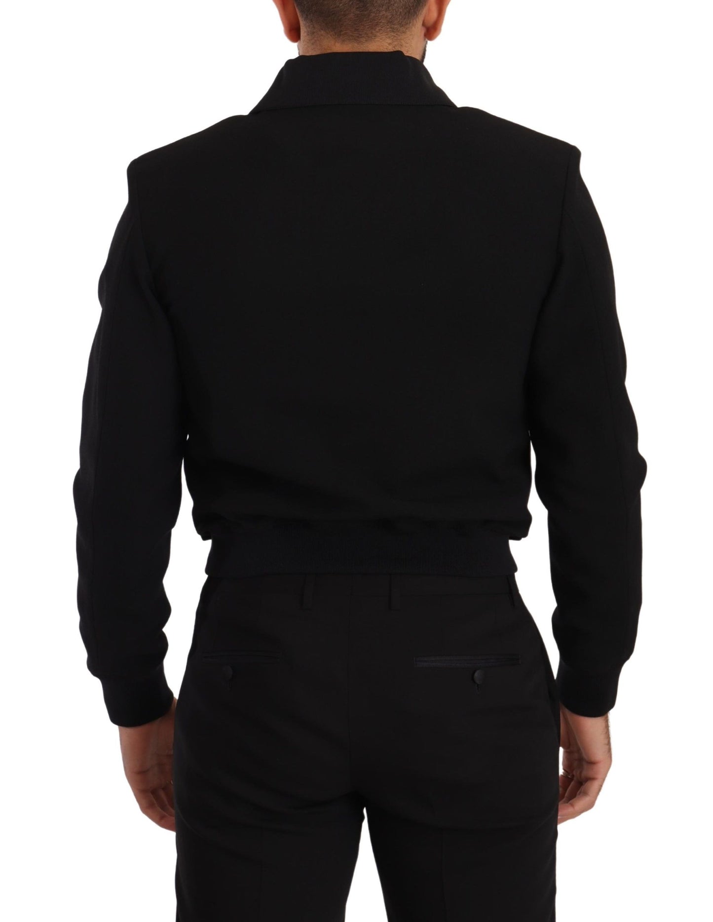 Dolce & Gabbana Elegant Black Wool Short Coat Jacket