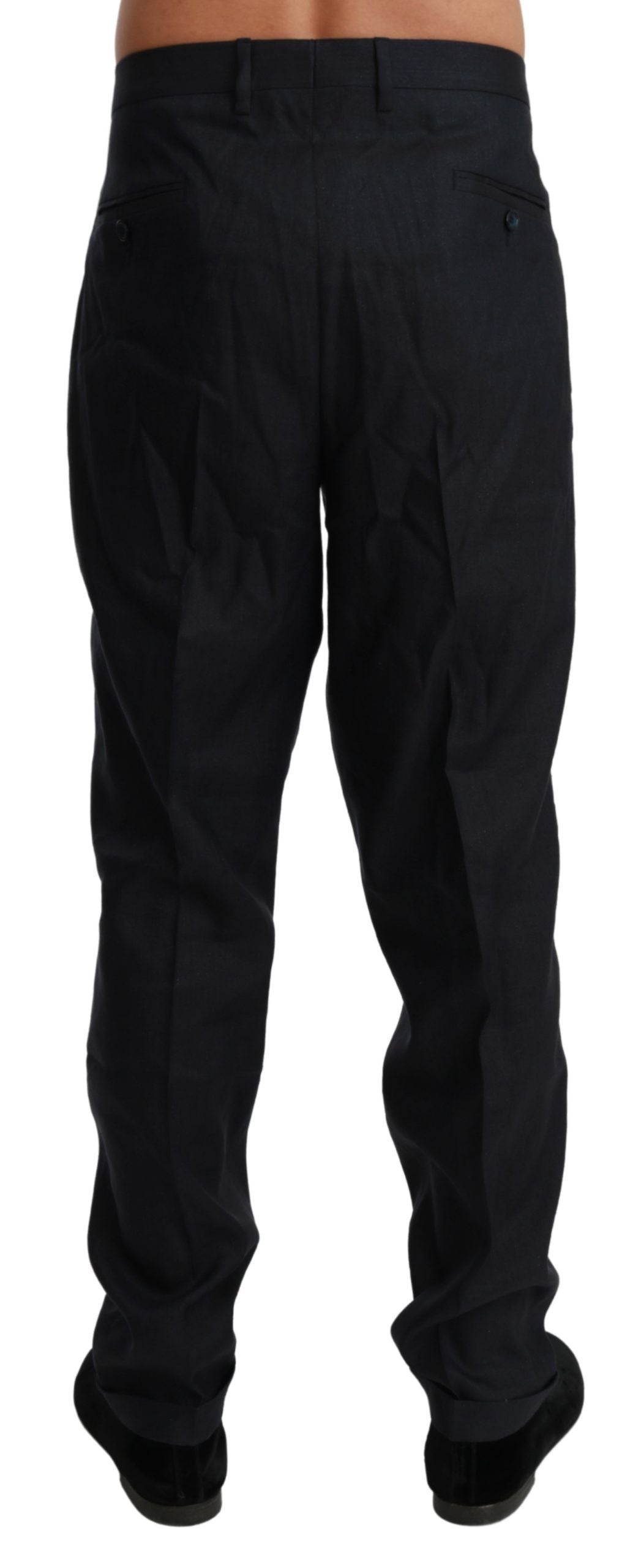 Dolce & Gabbana Elegant Blue Silk-Blend Dress Pants