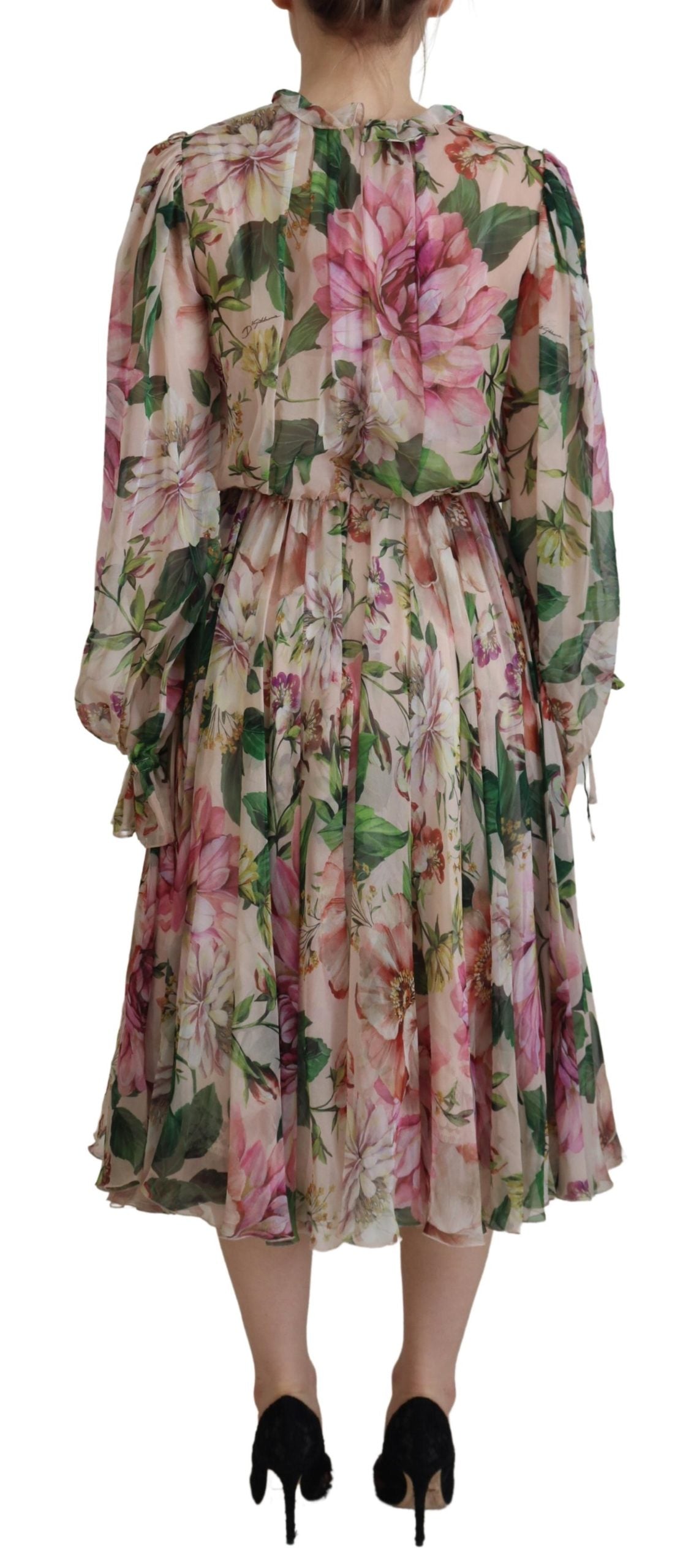 Dolce & Gabbana Elegant Floral Silk Midi Dress