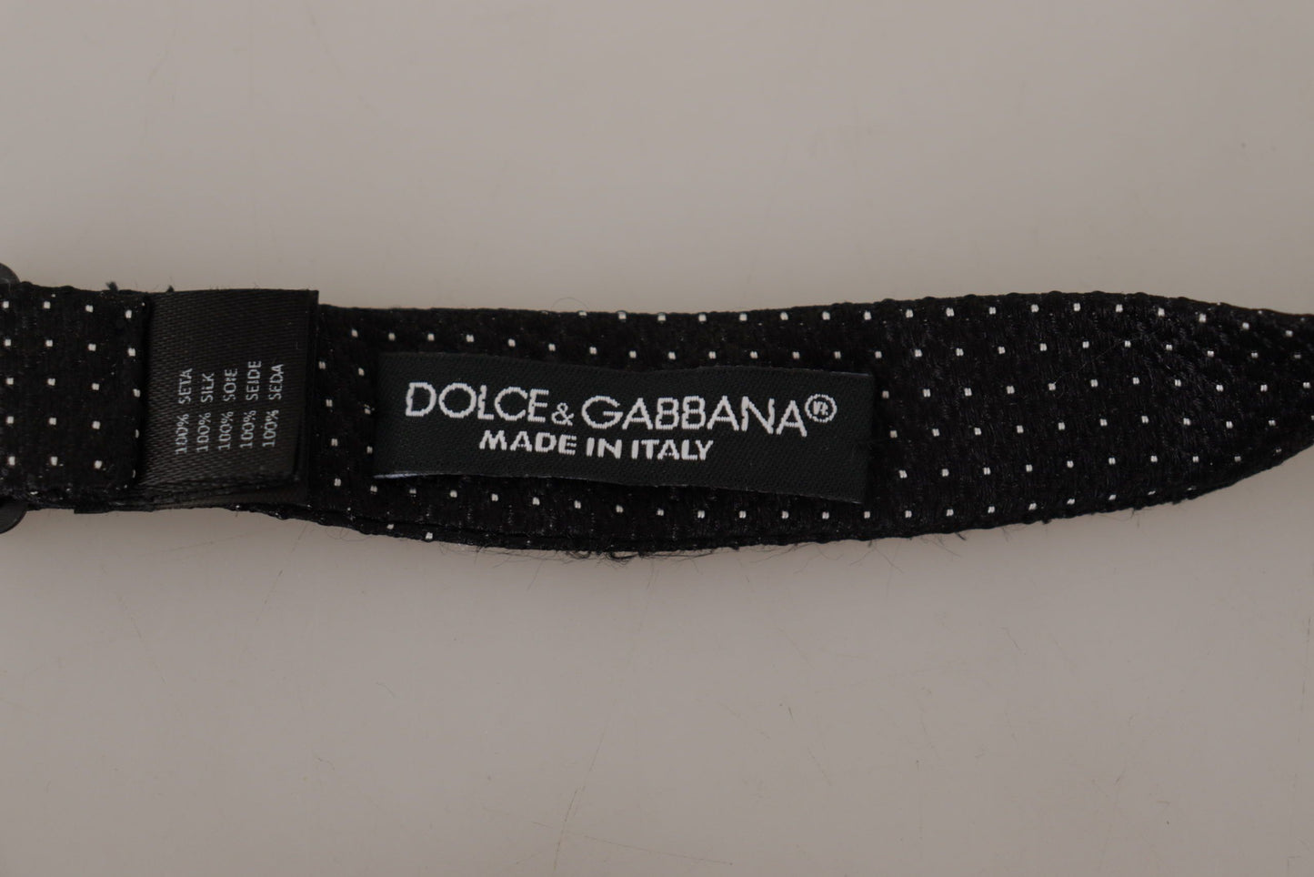 Dolce & Gabbana Elegant Black Polka Dot Silk Bow Tie