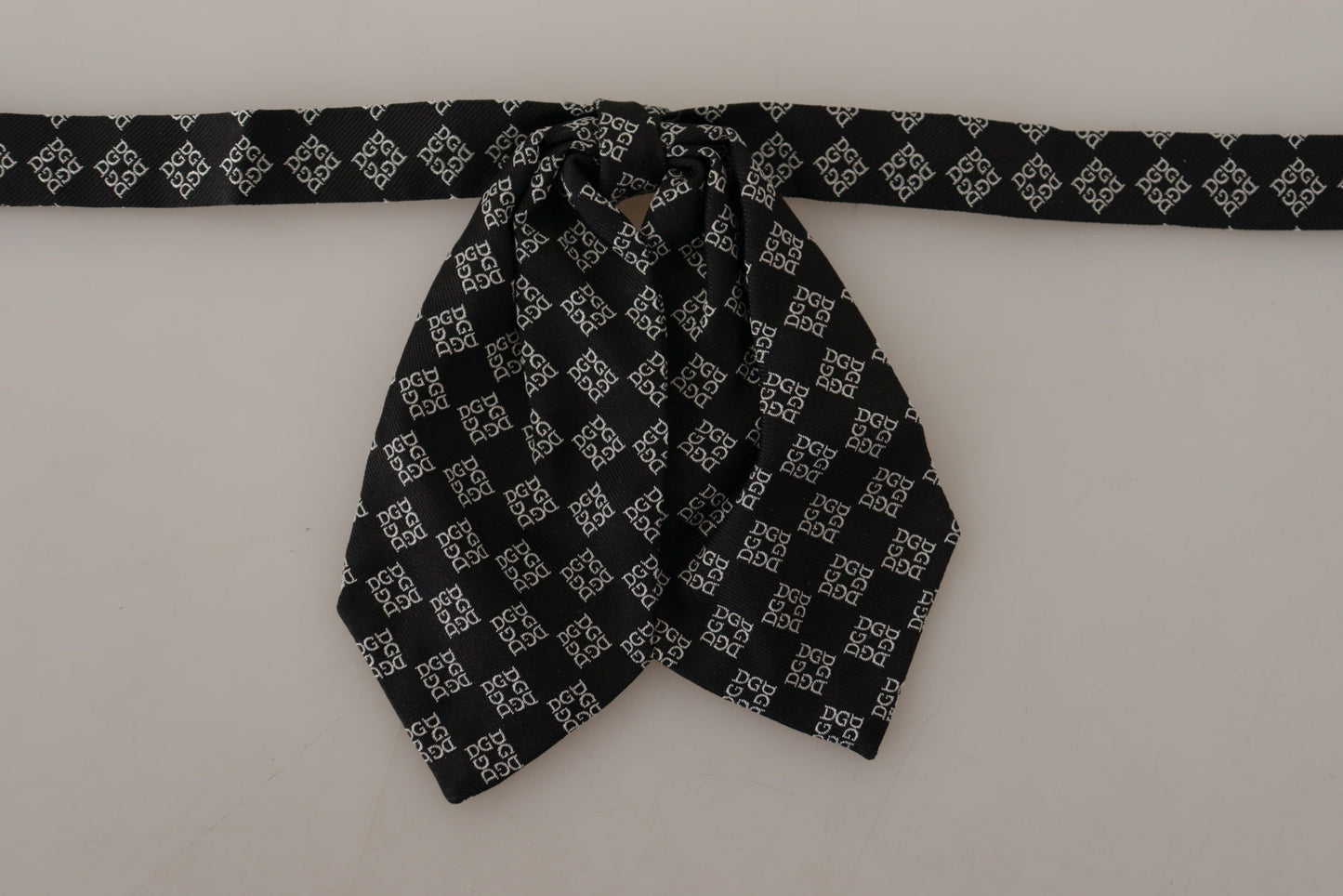 Dolce & Gabbana Elegant Silk Black Bow Tie with DG Logo