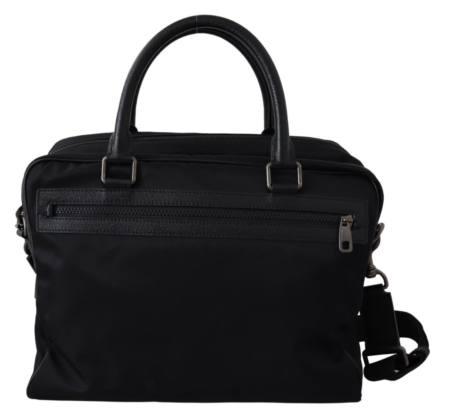 Dolce & Gabbana Elegant Black Nylon Leather Messenger Bag