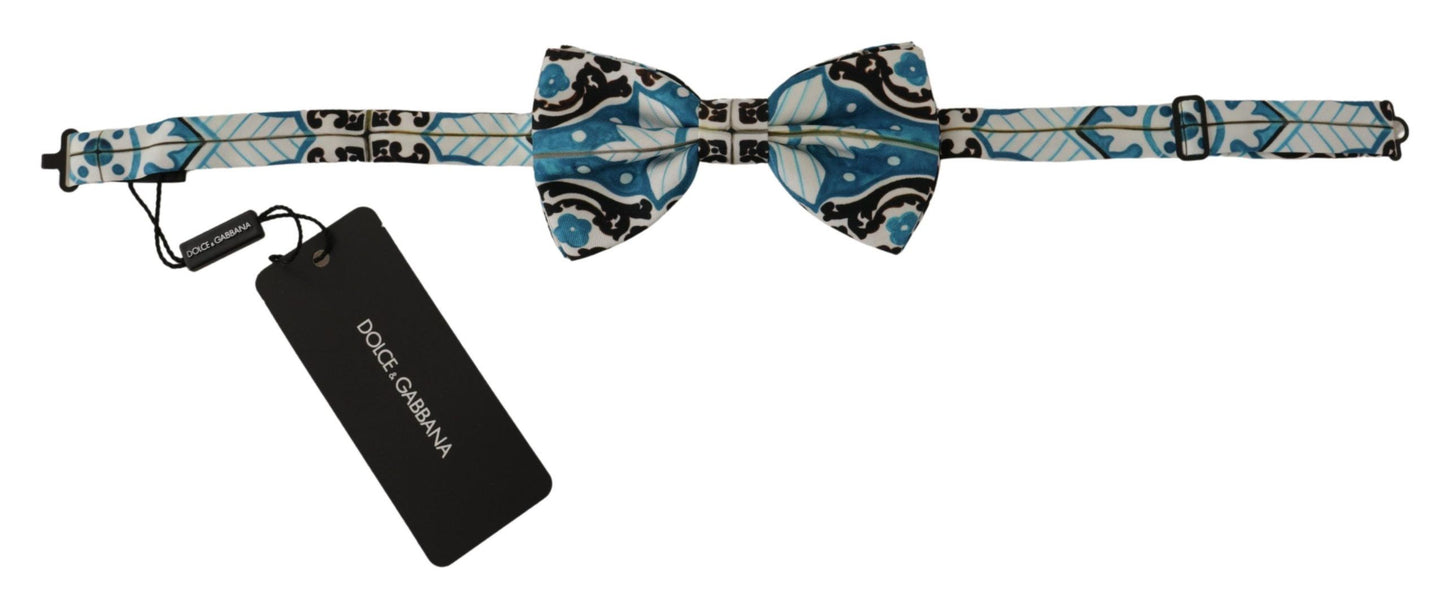 Dolce & Gabbana Elegant Silk Bow Tie in Light Blue