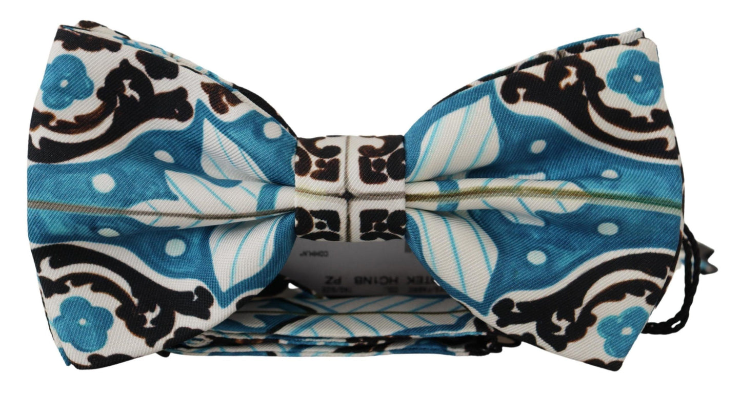 Dolce & Gabbana Elegant Silk Bow Tie in Light Blue