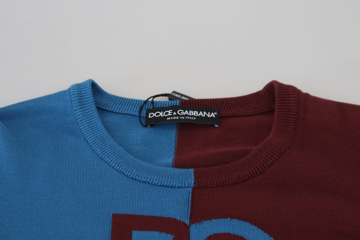 Dolce & Gabbana Multicolor Lace Round Neck Pullover Sweater