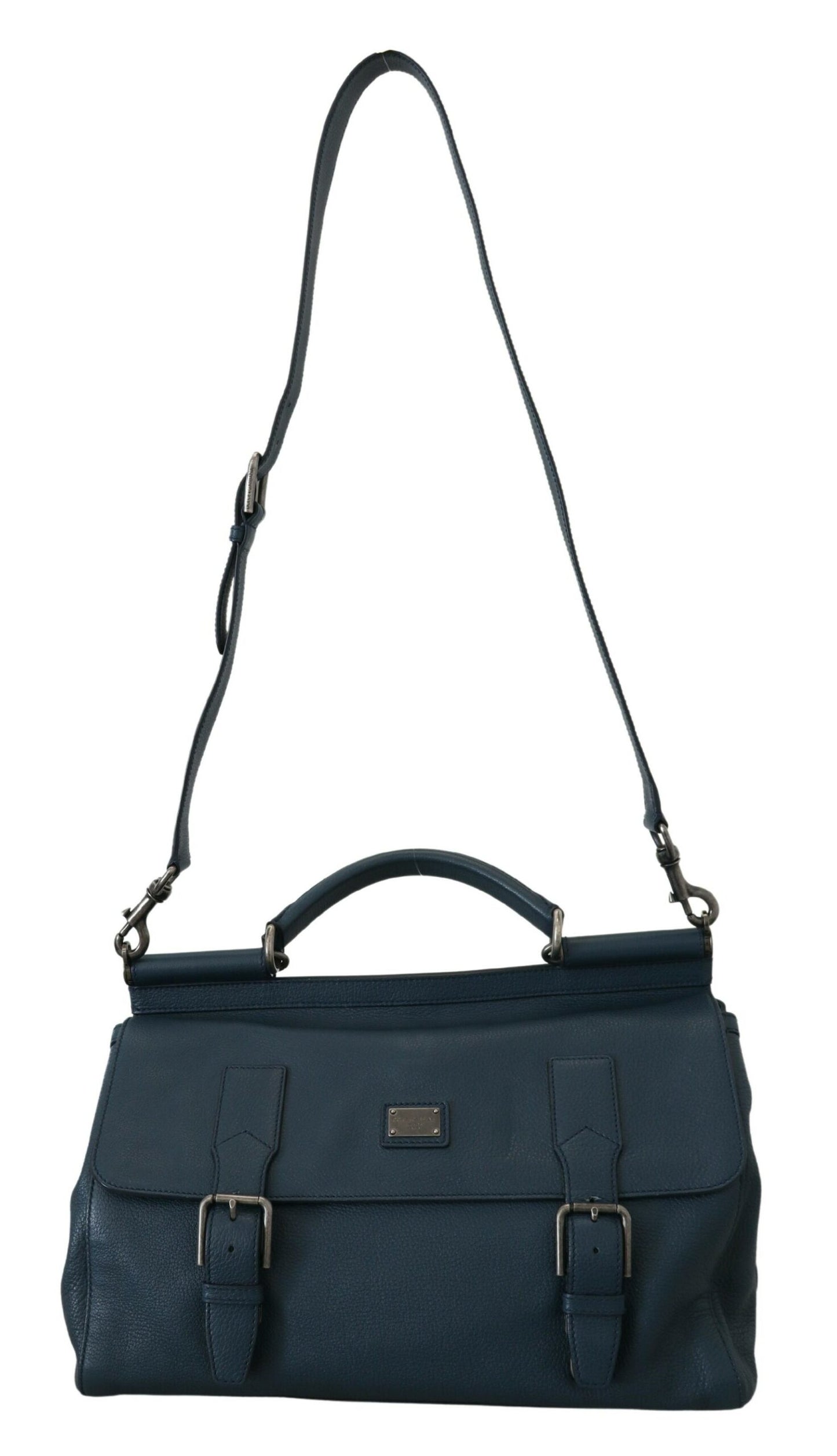 Dolce & Gabbana Elegant Blue Leather Work Bag