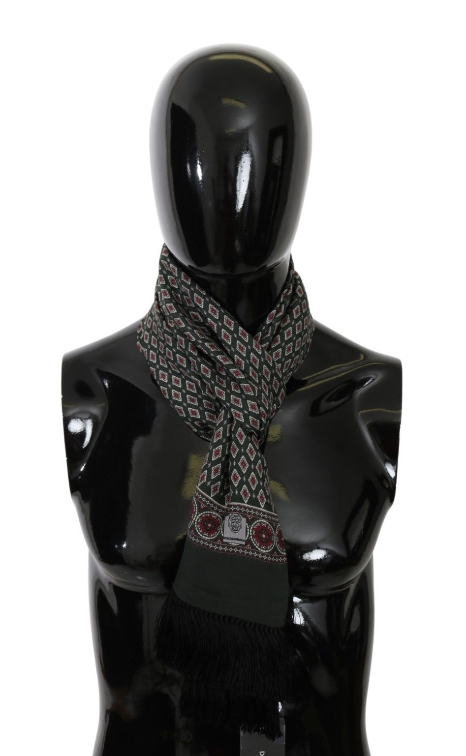 Dolce & Gabbana Green Baroque Silk Scarf for Men