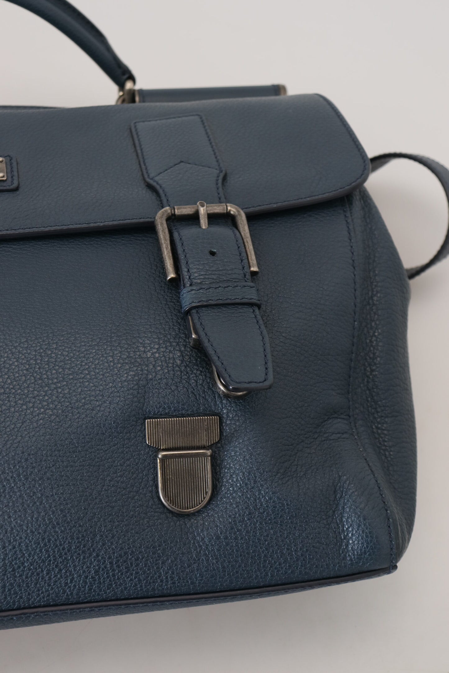 Dolce & Gabbana Elegant Blue Leather Work Bag