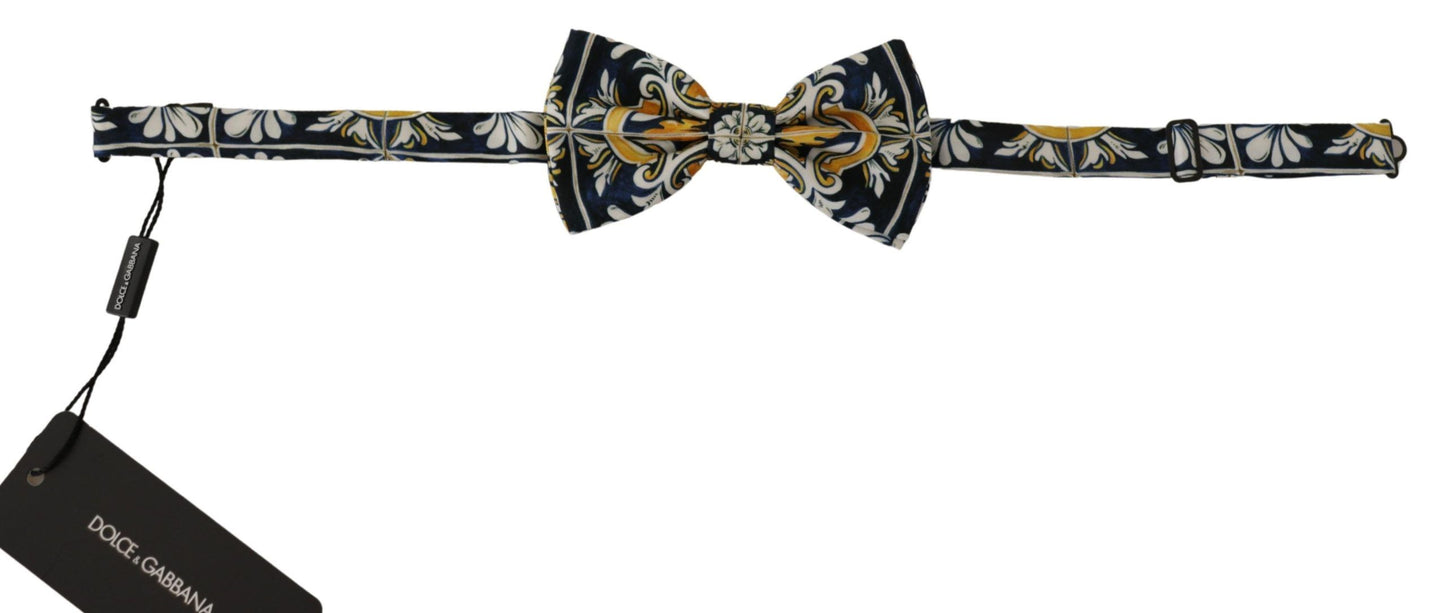 Dolce & Gabbana Exclusive Majolica Print Silk Bow Tie