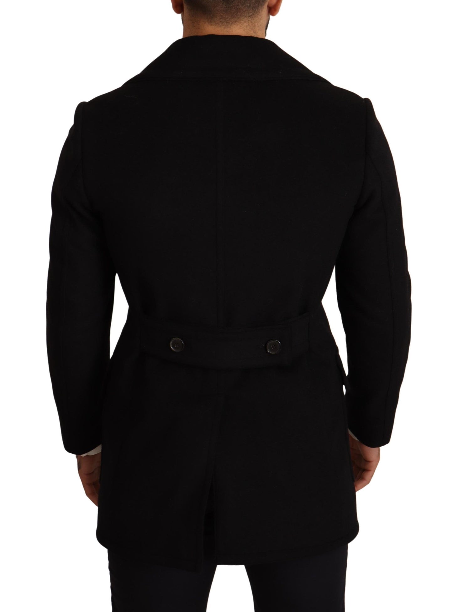 Dolce & Gabbana Elegant Black Double Breasted Wool Jacket