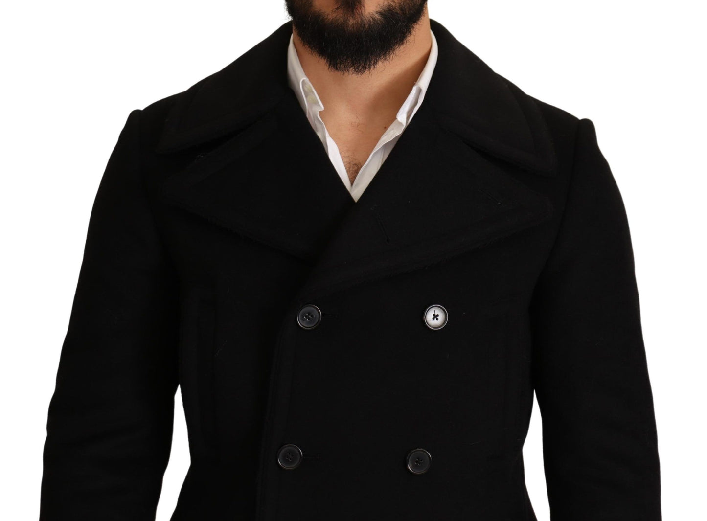 Dolce & Gabbana Elegant Black Double Breasted Wool Jacket