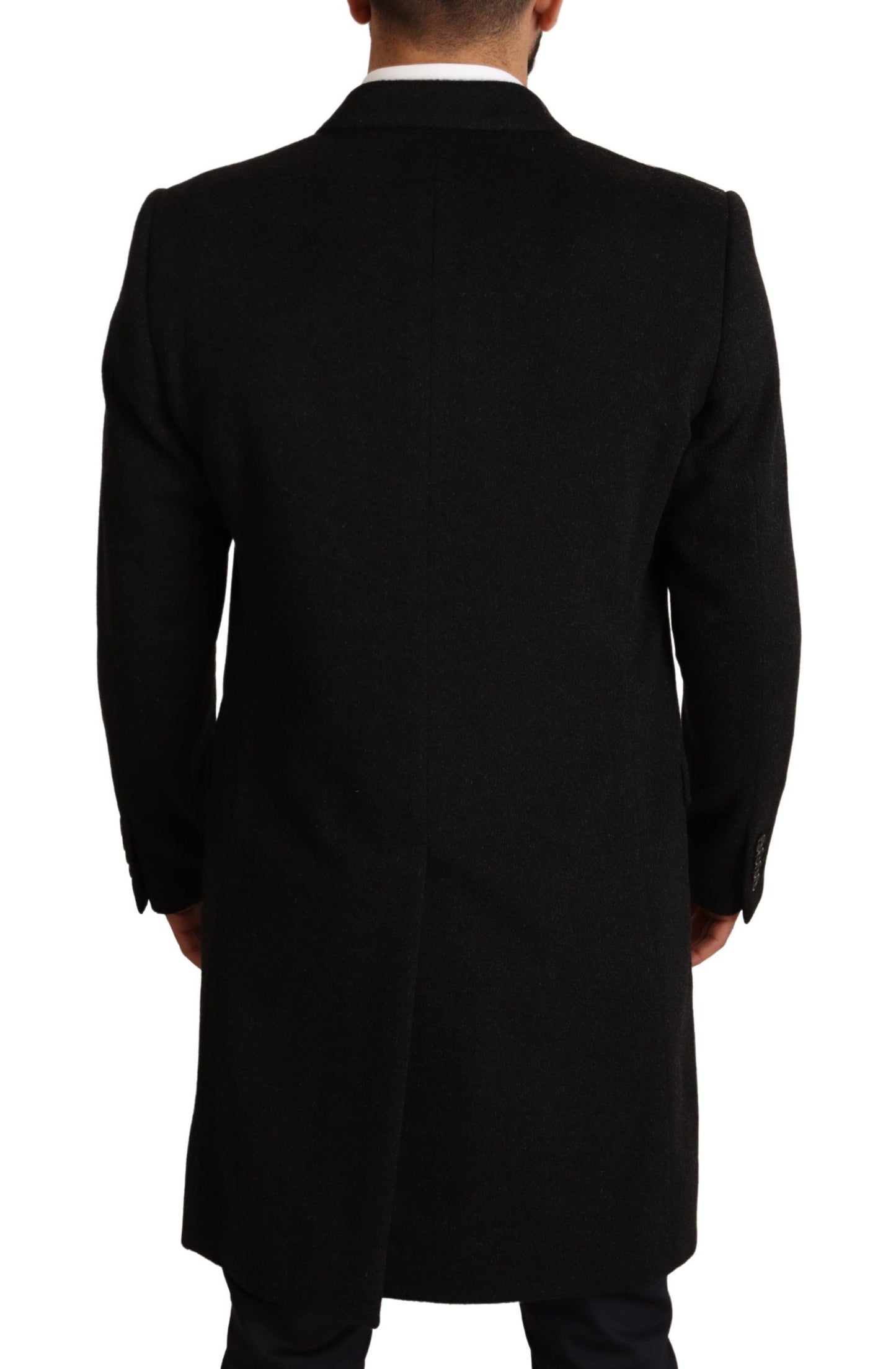 Dolce & Gabbana Gray Long Cashmere Coat Jacket