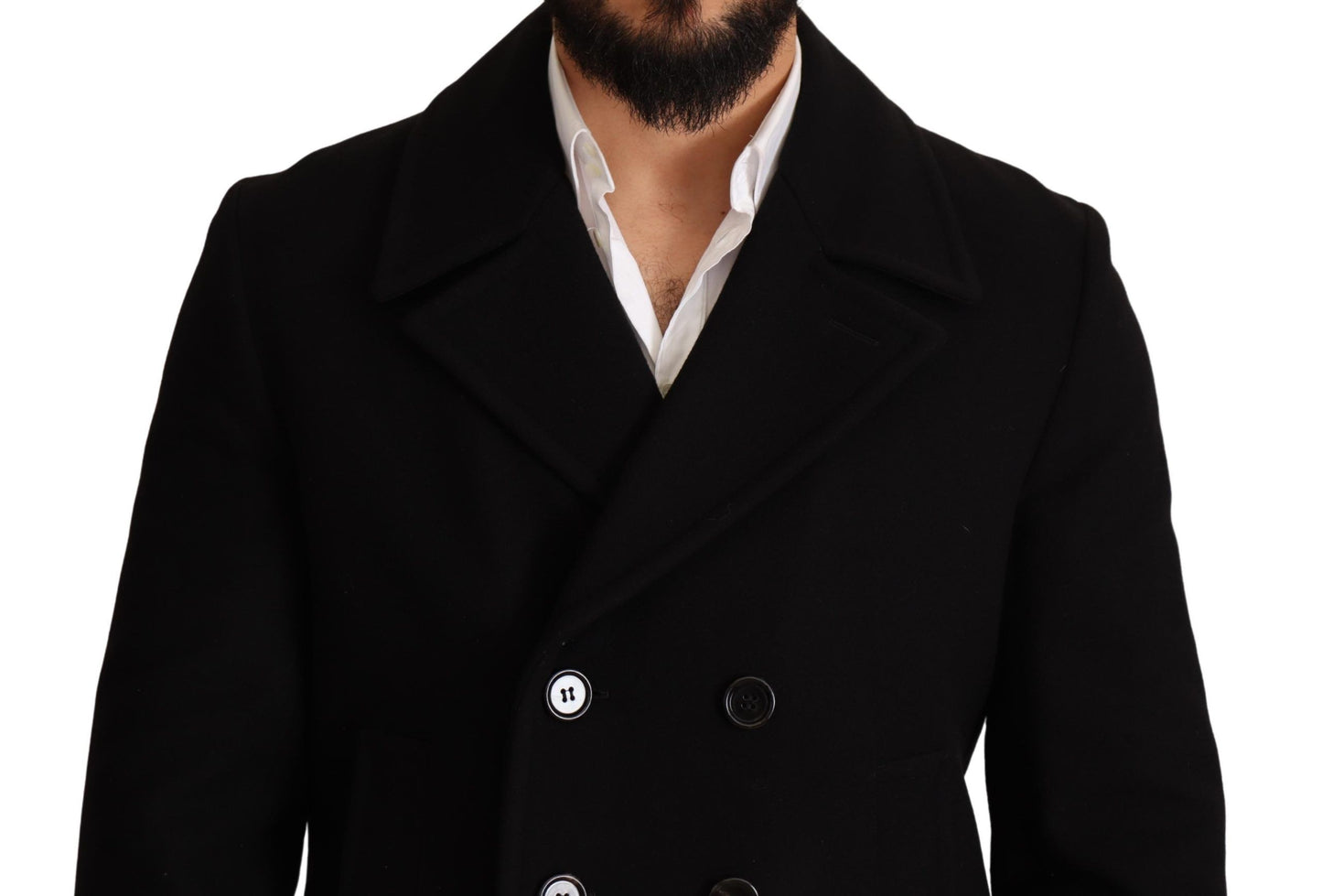 Dolce & Gabbana Elegant Double Breasted Wool-Blend Pea Coat