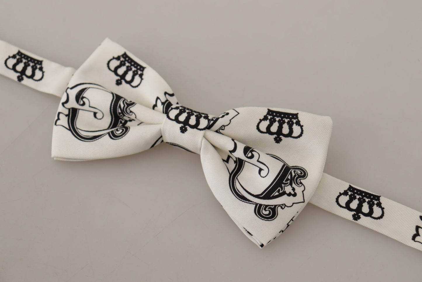 Dolce & Gabbana Regal Crown Pattern Silk Bow Tie