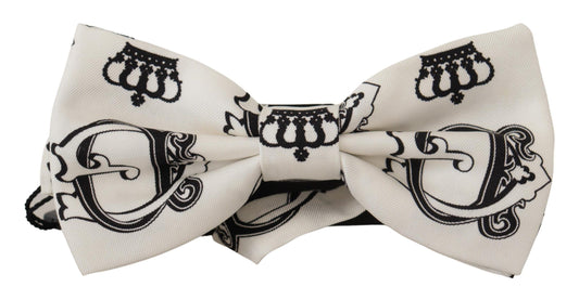 Dolce & Gabbana Regal Crown Pattern Silk Bow Tie