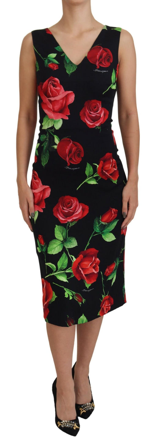 Dolce & Gabbana Elegant Floral Sheath Midi Dress