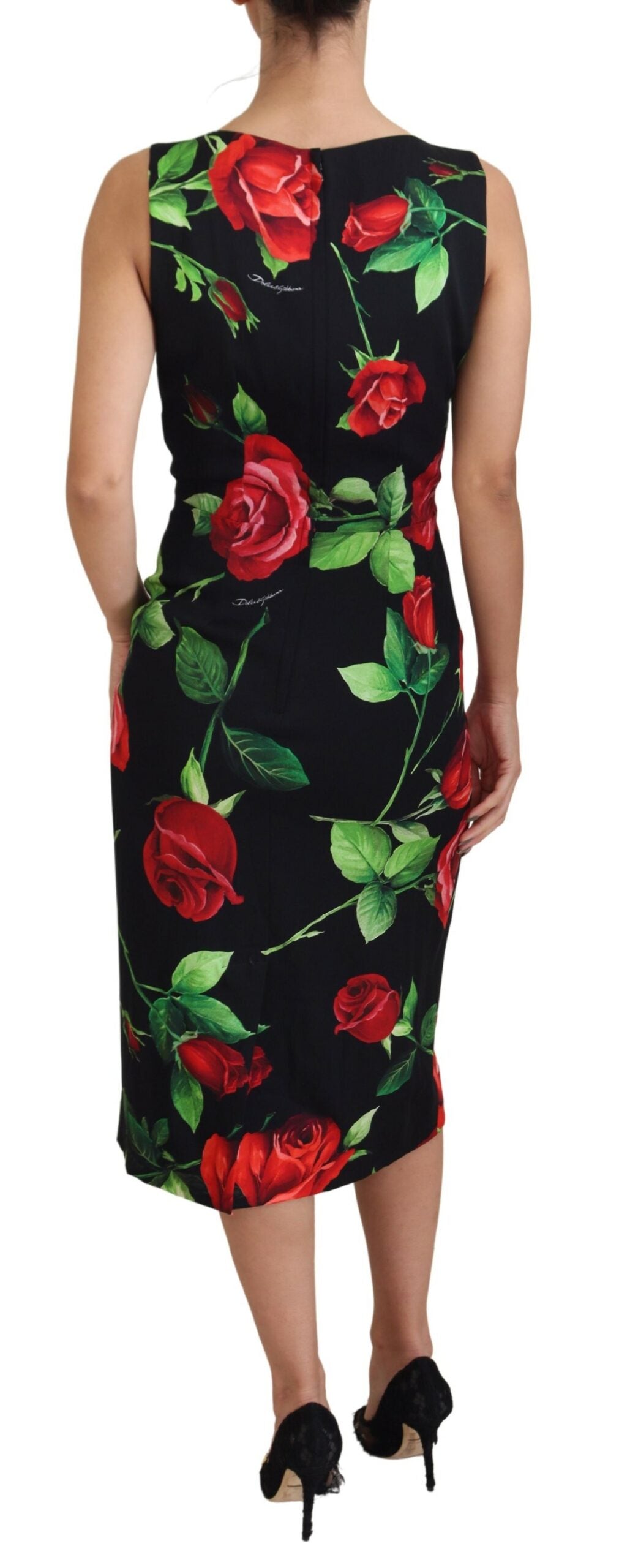 Dolce & Gabbana Elegant Floral Sheath Midi Dress