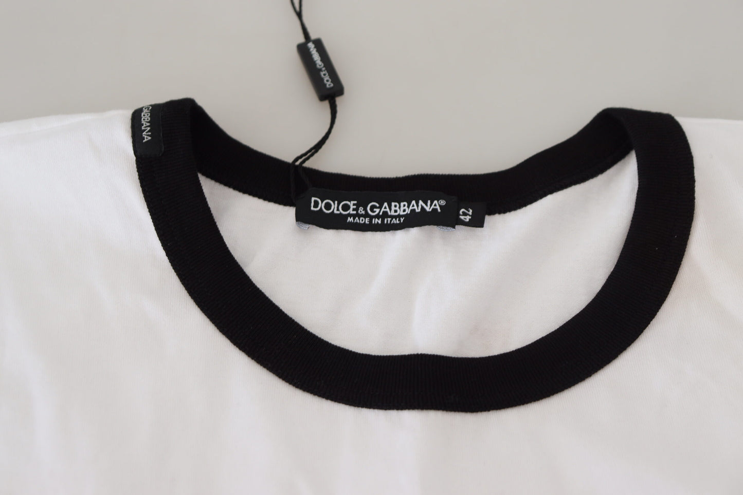 Dolce & Gabbana Chic White Cotton Crop Top Tee