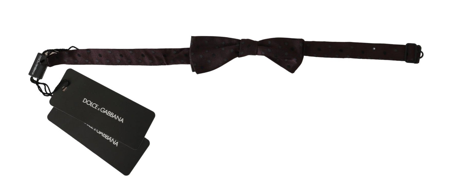 Dolce & Gabbana Elegant Silk Brown Dotted Bow Tie