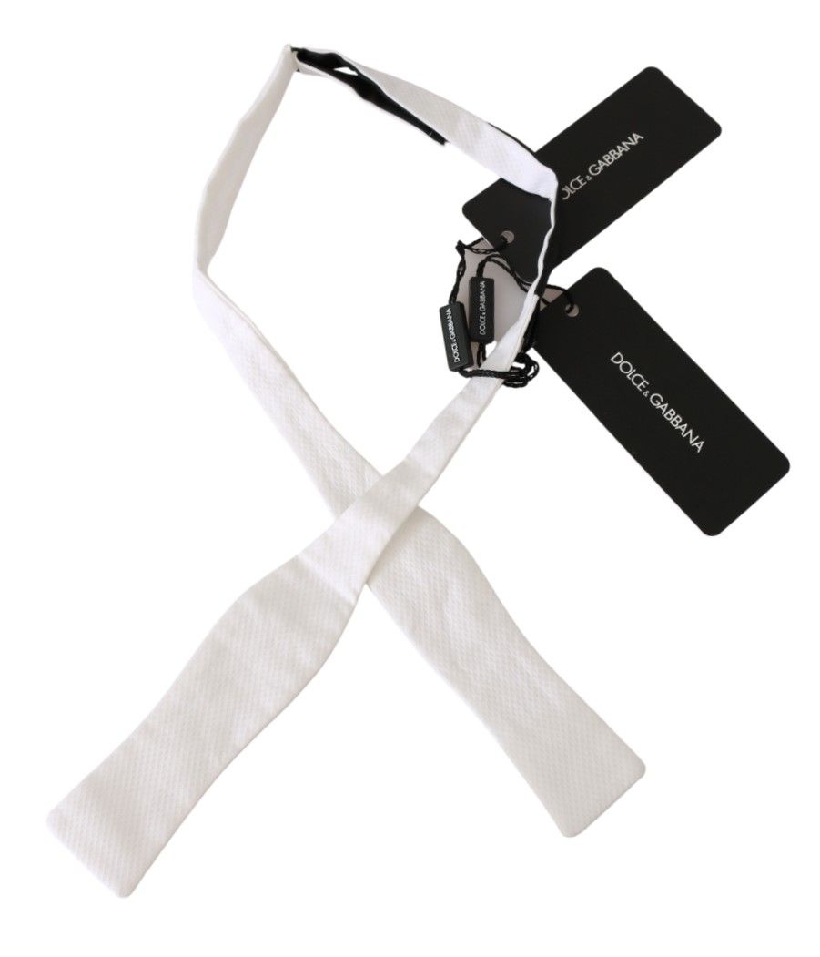 Dolce & Gabbana Elegant White Cotton Tie