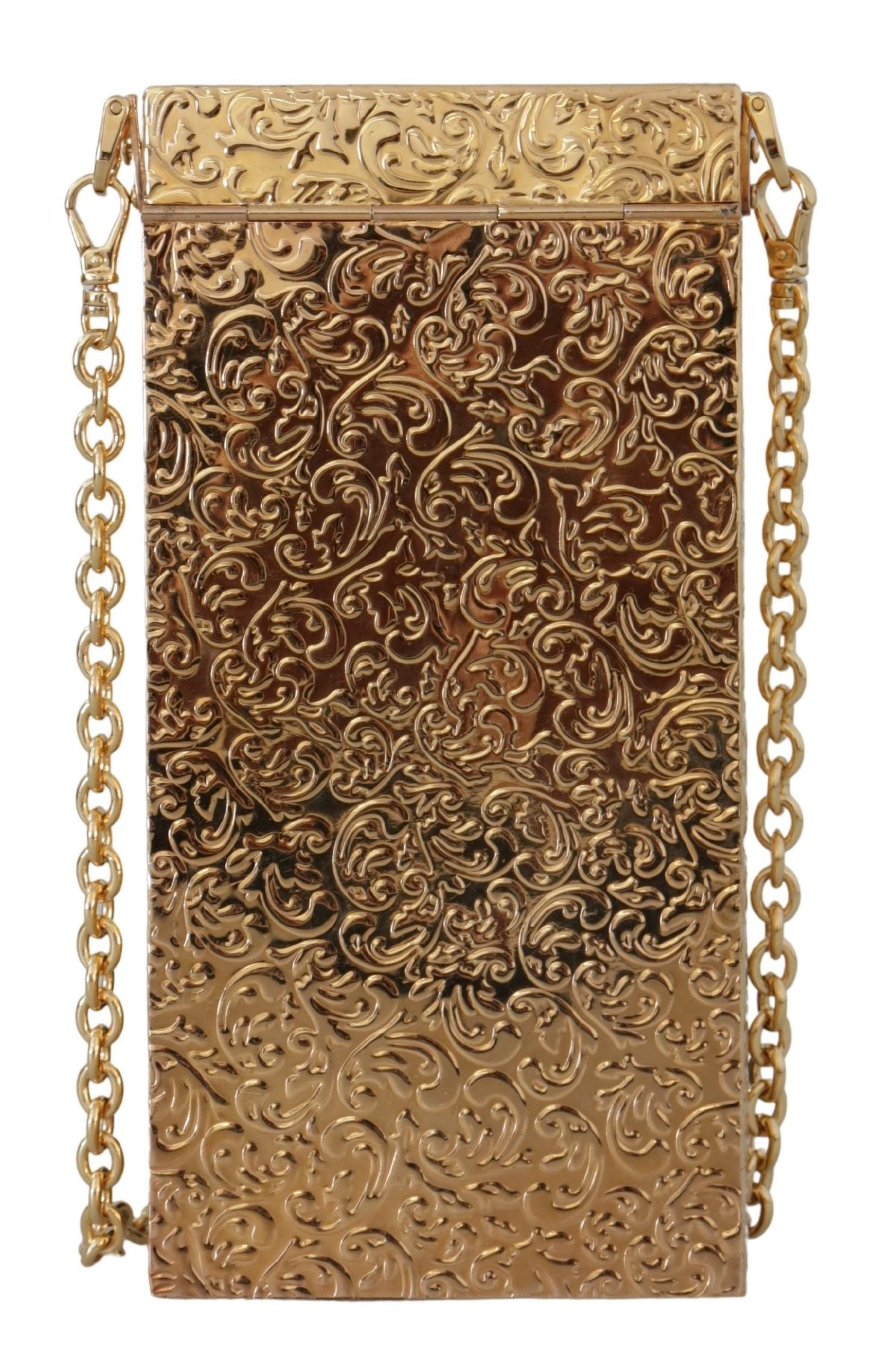 Dolce & Gabbana Gold Crystal Mini Purse with Chain