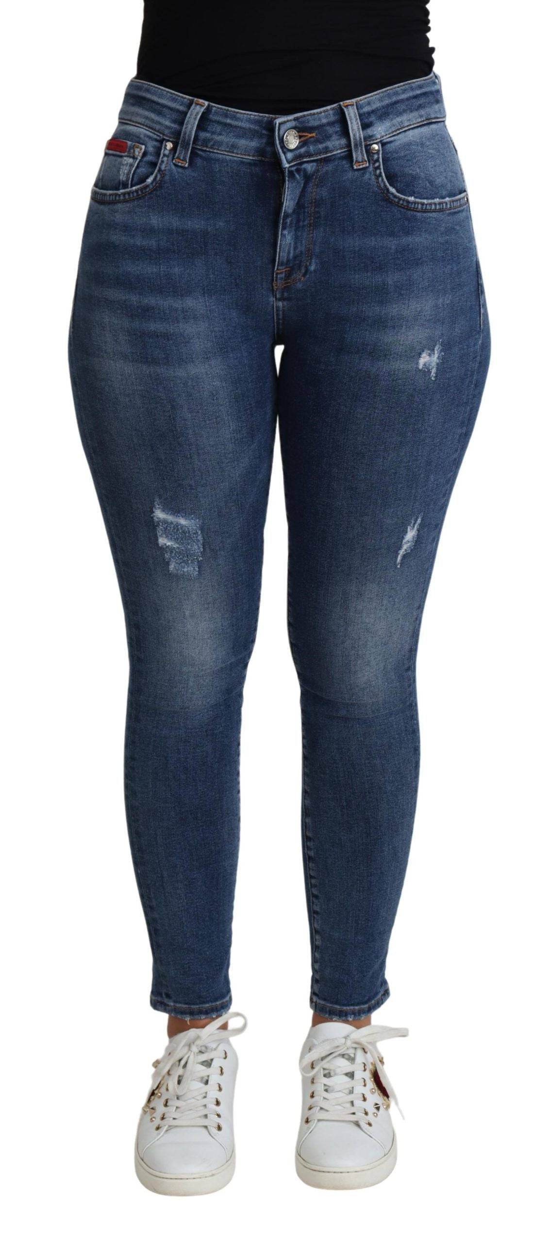 Dolce & Gabbana Sleek High Waist Skinny Jeans in Blue