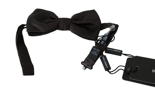 Dolce & Gabbana Elegant Brown Dotted Silk Bow Tie