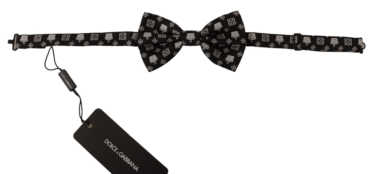 Dolce & Gabbana Elegant Silk Black Crown Bow Tie